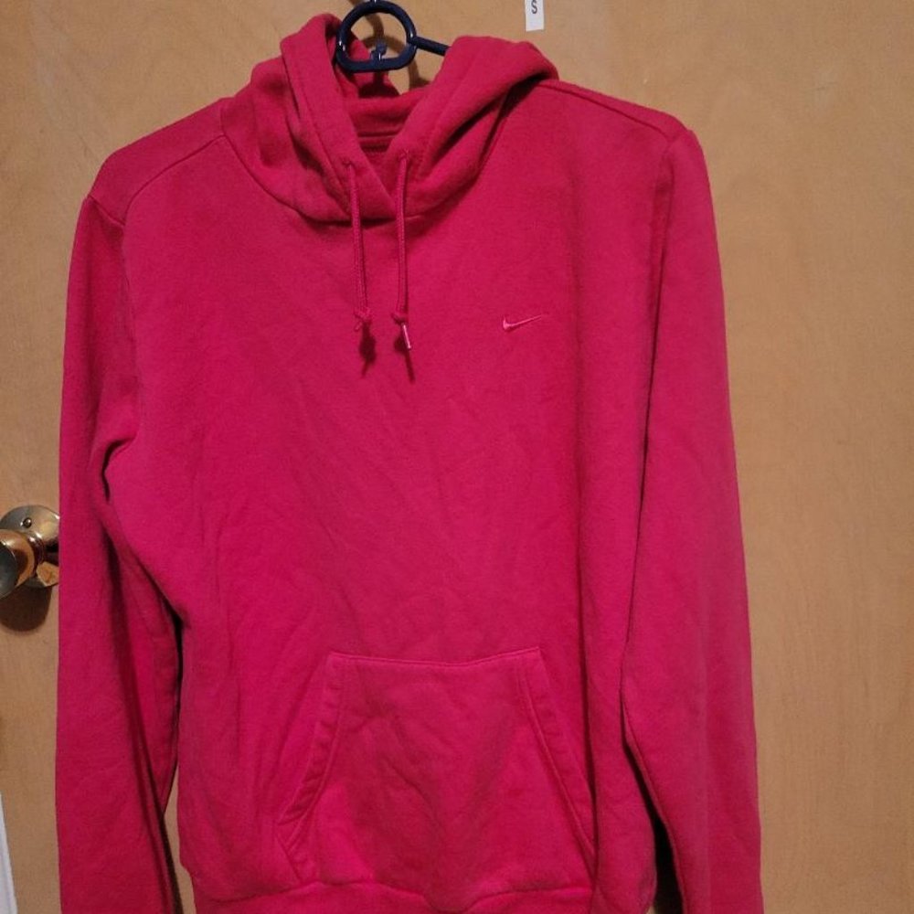 Nike Pink Hoodie with Logo in Corner- Size- Large
